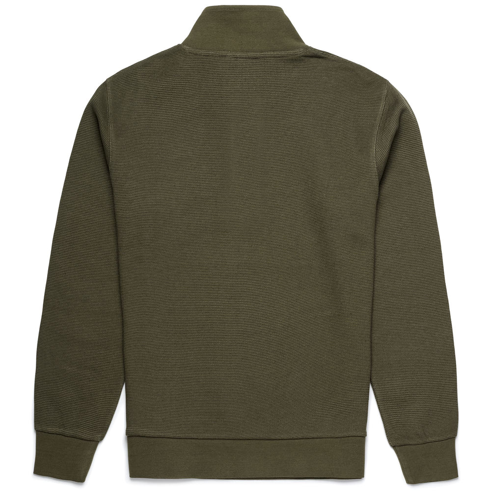 Fleece Man SILVIAN Jumper GREEN MILITARY Dressed Front (jpg Rgb)	