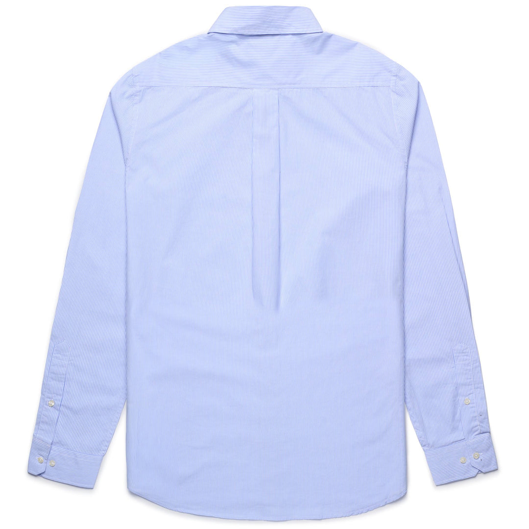 SHIRTS Man NEW DENNY Button Down AZURE ERICA-WHITE STRIPED Dressed Front (jpg Rgb)	