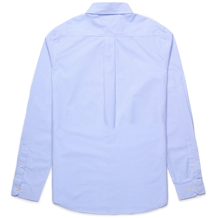 SHIRTS Man NEW DENNY Button Down AZURE ERICA-WHITE STRIPED Dressed Front (jpg Rgb)	