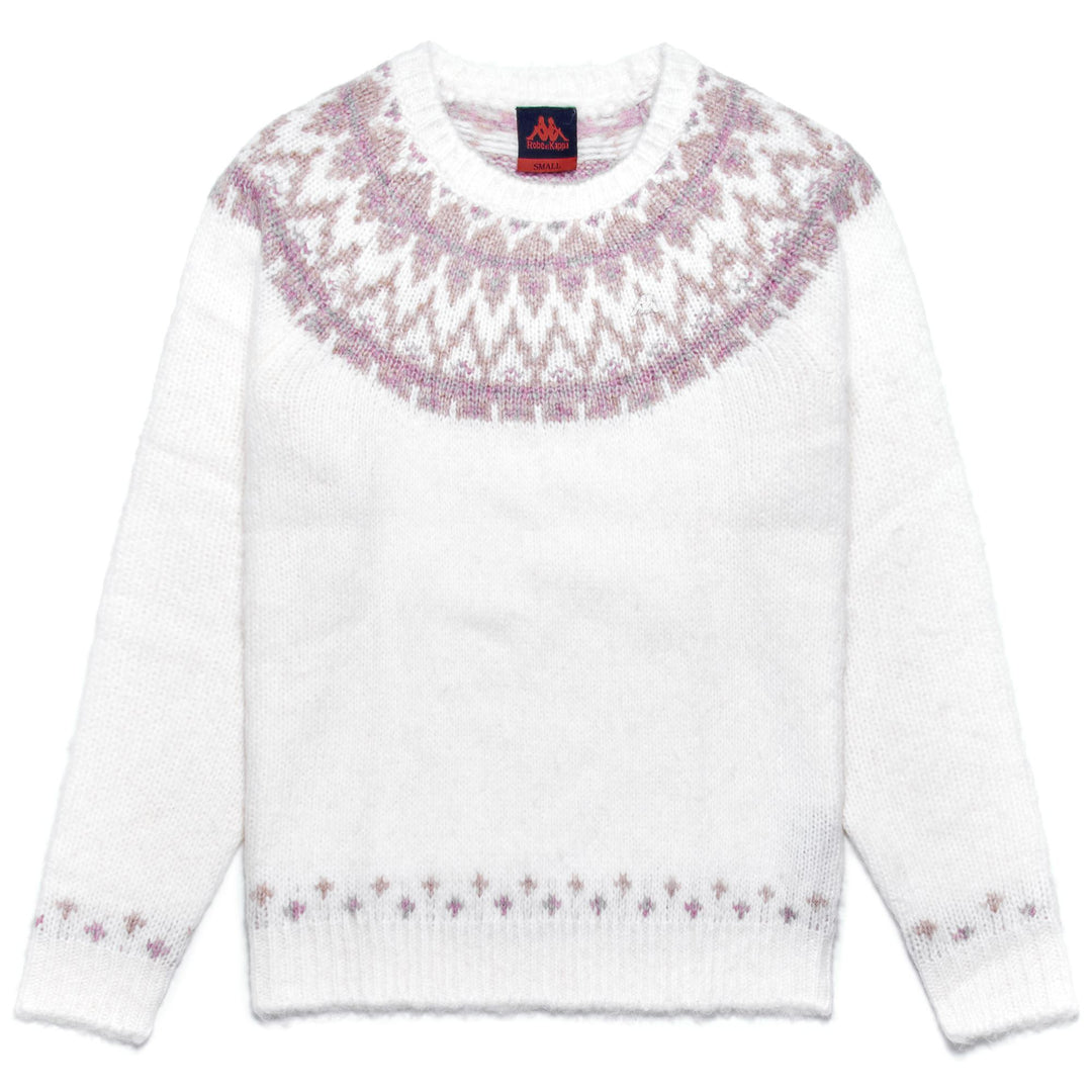 KNITWEAR Woman MEGHAN Pull Over WHITE NATURAL - BEIGE CLAY - VIOLET ORCHID Photo (jpg Rgb)			