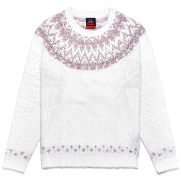 KNITWEAR Woman MEGHAN Pull Over WHITE NATURAL - BEIGE CLAY - VIOLET ORCHID Photo (jpg Rgb)			