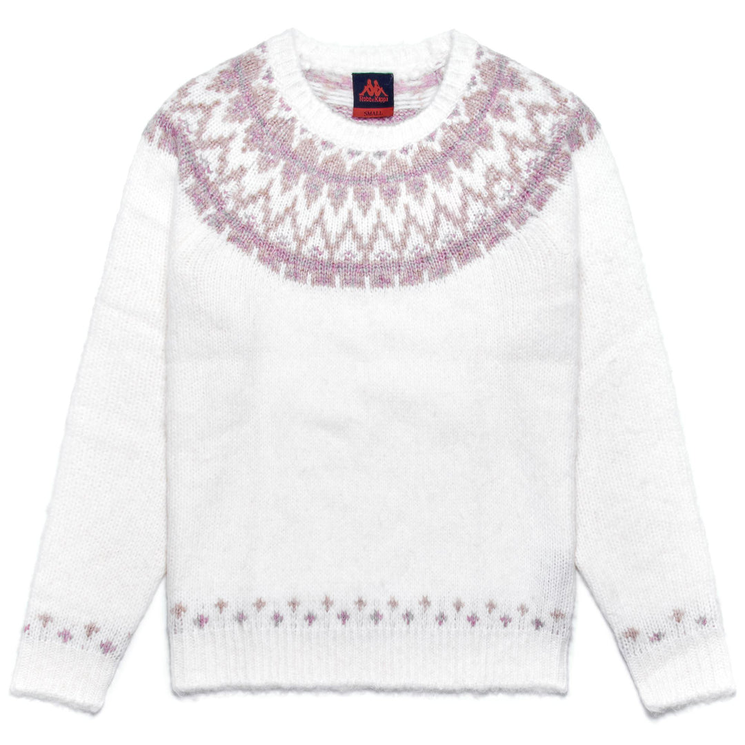 KNITWEAR Woman MEGHAN Pull Over WHITE NATURAL - BEIGE CLAY - VIOLET ORCHID Photo (jpg Rgb)			