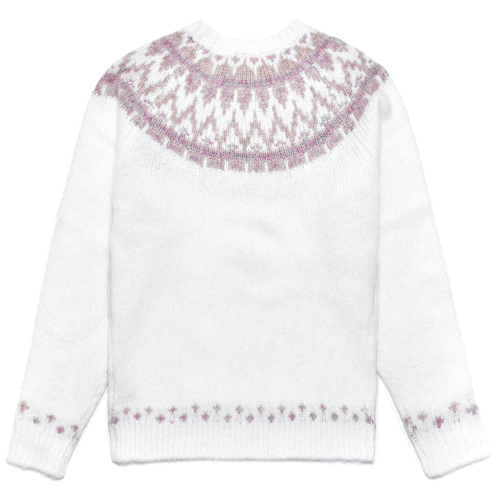 KNITWEAR Woman MEGHAN Pull Over WHITE NATURAL - BEIGE CLAY - VIOLET ORCHID Dressed Front (jpg Rgb)	