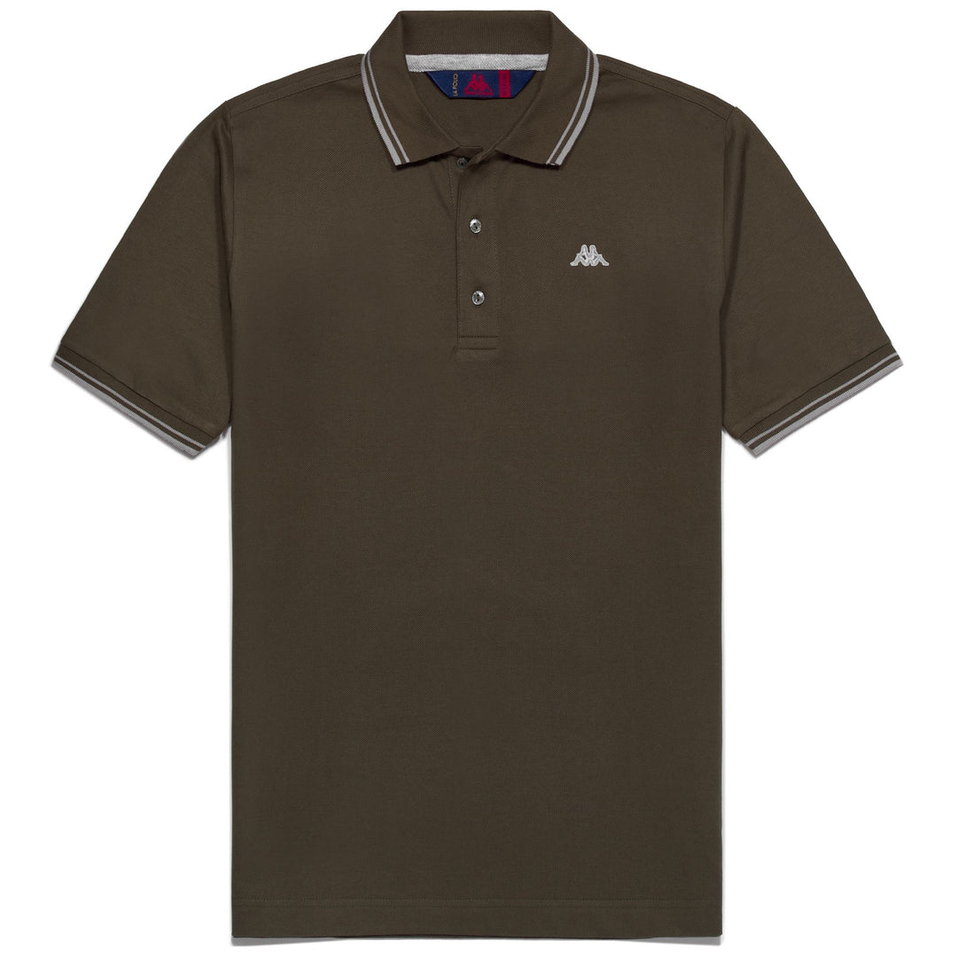 La polo Robe di Kappa Man LIVINGSTON Polo GREEN MILITARY - GREY Photo (jpg Rgb)			