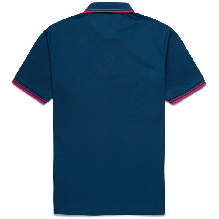 La polo Robe di Kappa Man LIVINGSTON Polo BLUE MAJOLICA - FUCHSIA MAGENTA Dressed Front (jpg Rgb)	