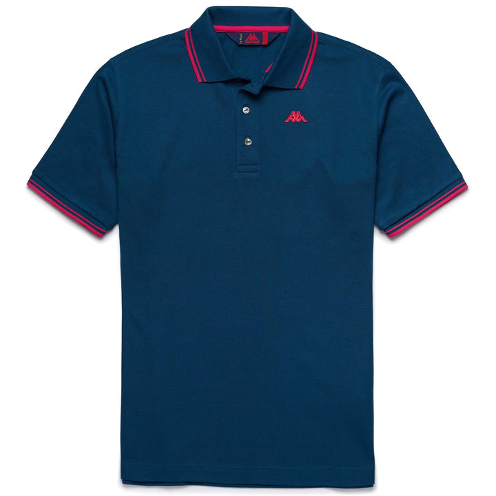 La polo Robe di Kappa Man LIVINGSTON Polo BLUE MAJOLICA - FUCHSIA MAGENTA Photo (jpg Rgb)			