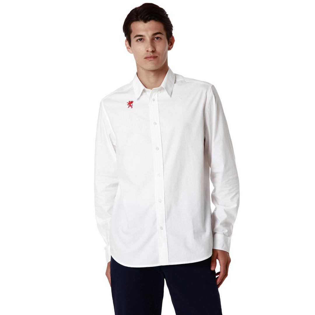 SHIRTS Man NEW DENNY GENOA CLASSIC WHITE - RED BLAZE Detail (jpg Rgb)			