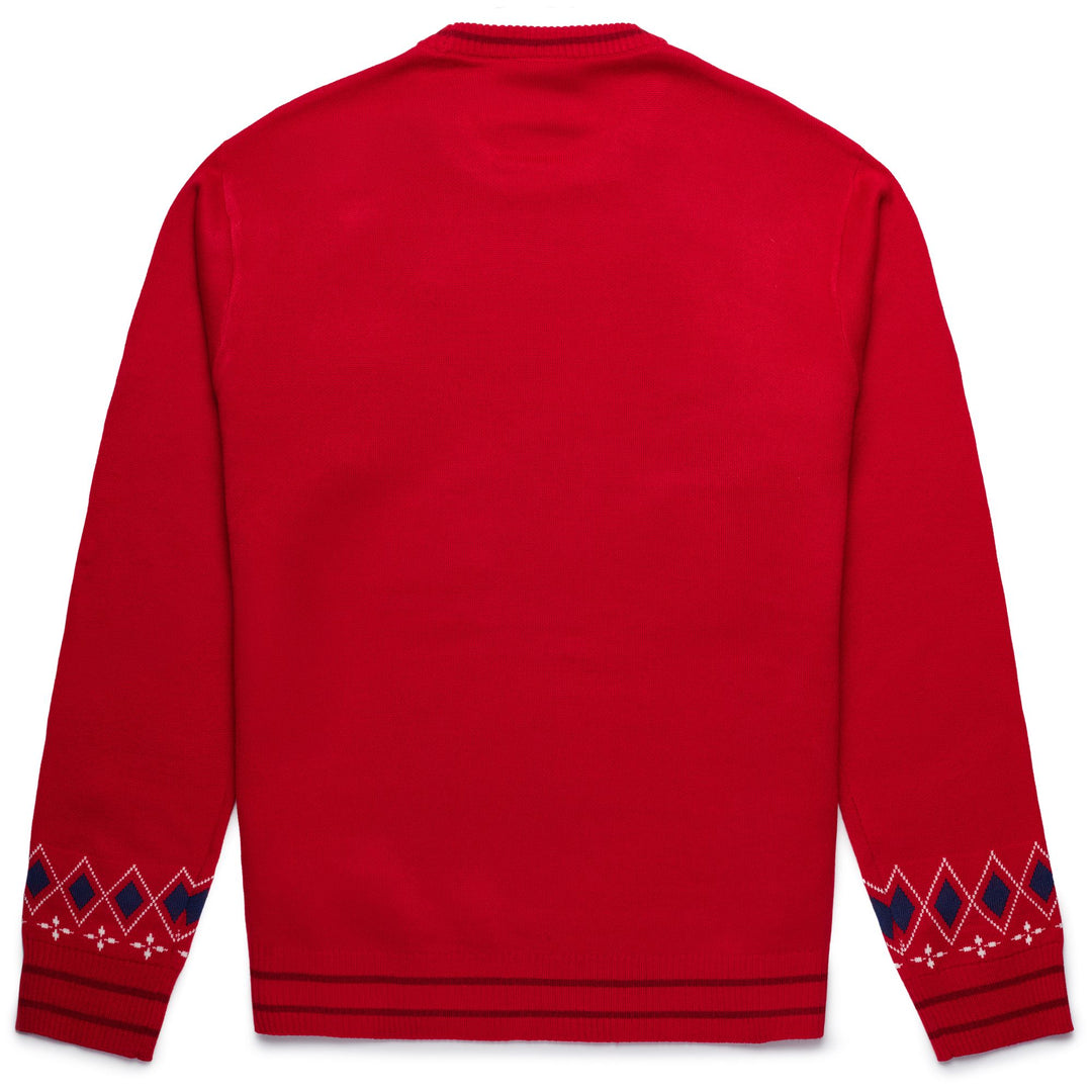 KNITWEAR Man ELF GENOA Pull Over BLUE MARINE - RED CHERRY - WHITE NATURAL Dressed Front (jpg Rgb)	