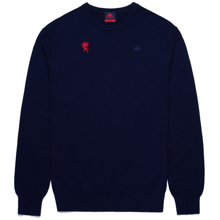 KNITWEAR Man LEILO GENOA Pull Over BLUE MARINE - RED BLAZE Photo (jpg Rgb)			