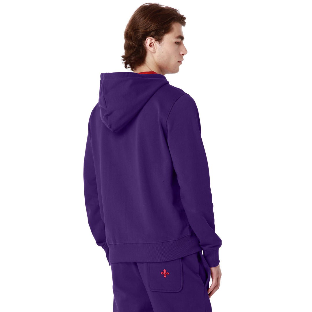 Fleece Man BAPTISTE FIORENTINA Jumper VIOLET INDIGO - RED SCARLET Detail Double				