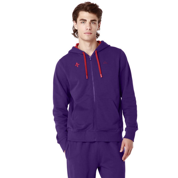 Fleece Man BAPTISTE FIORENTINA Jumper VIOLET INDIGO - RED SCARLET Detail (jpg Rgb)			