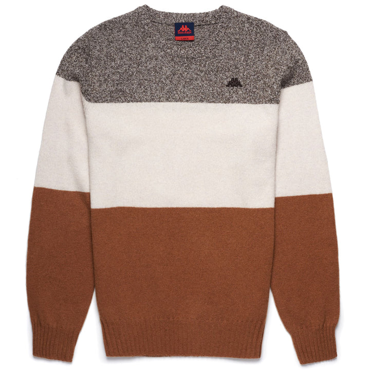 Knitwear Man JUSSI Pull  Over BROWN - BEIGE  MOONBEAM - BROWN DK Photo (jpg Rgb)			