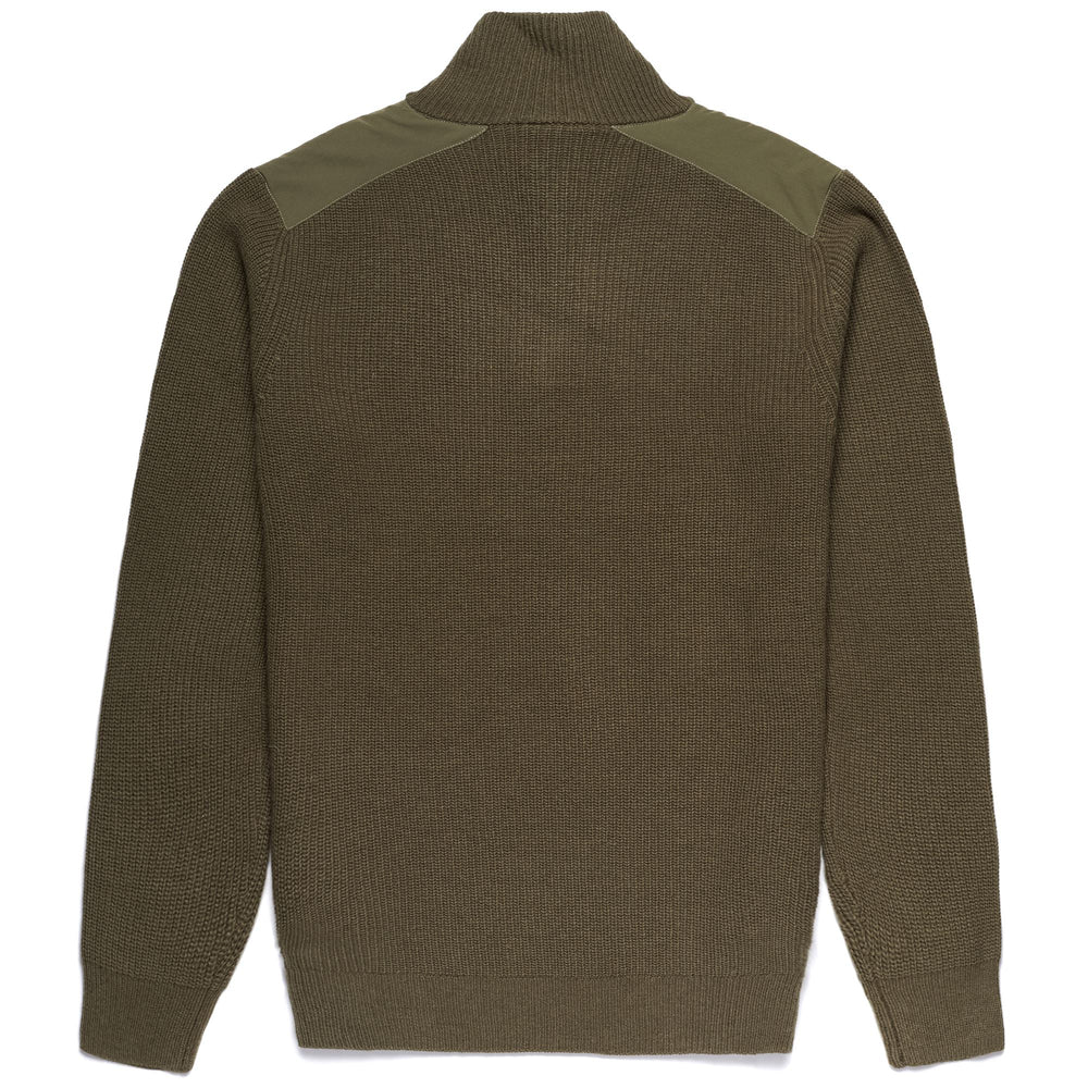 Knitwear Man FITHEL Polo GREEN OLIVE Dressed Front (jpg Rgb)	