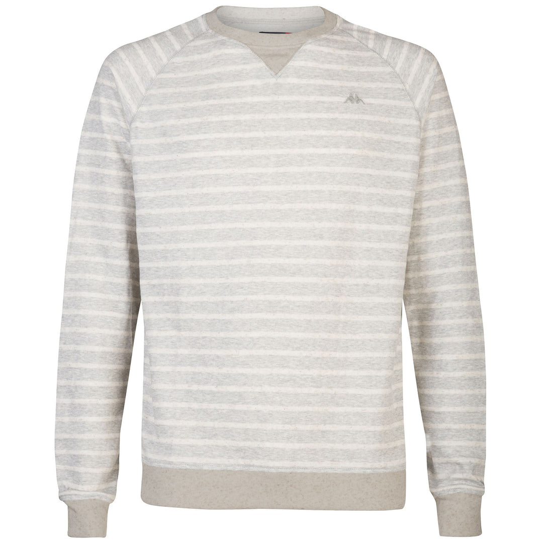 Fleece Man orlando Jumper Grey-White Natural Striped | robedikappa Photo (jpg Rgb)			